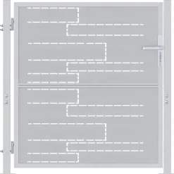 vidaXL Tuinpoort met slot Zilver 85 x 97 cm Roestvrij staal