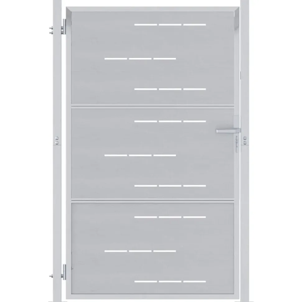 vidaXL Tuinpoort met slot Zilver 85 x 144 cm Roestvrij staal