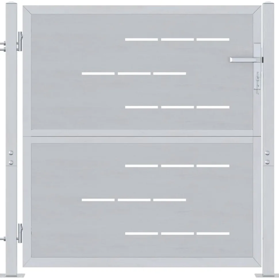 vidaXL Tuinpoort met slot Zilver 85 x 97 cm Roestvrij staal