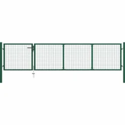 vidaXL Tuinpoort staal 350x75 cm groen