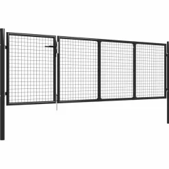 vidaXL Tuinpoort staal 350x75 cm antraciet