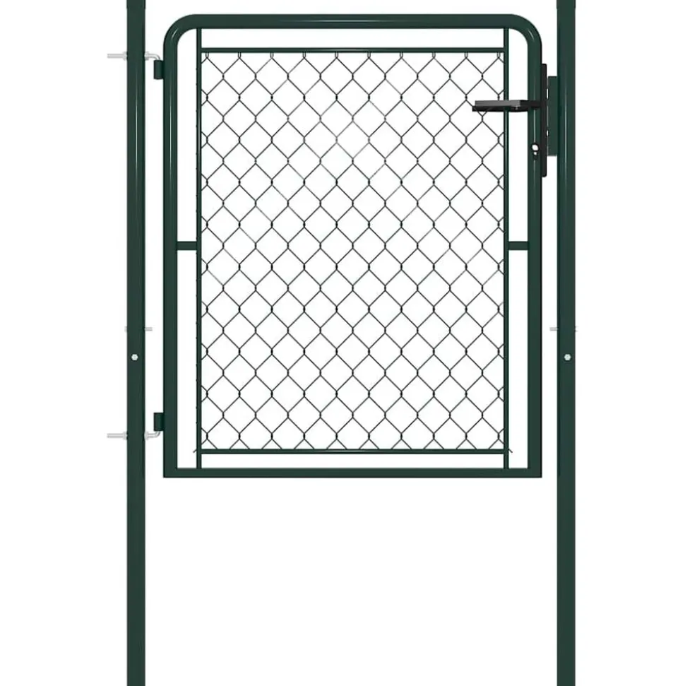 vidaXL Tuinpoort staal 100x75 cm groen