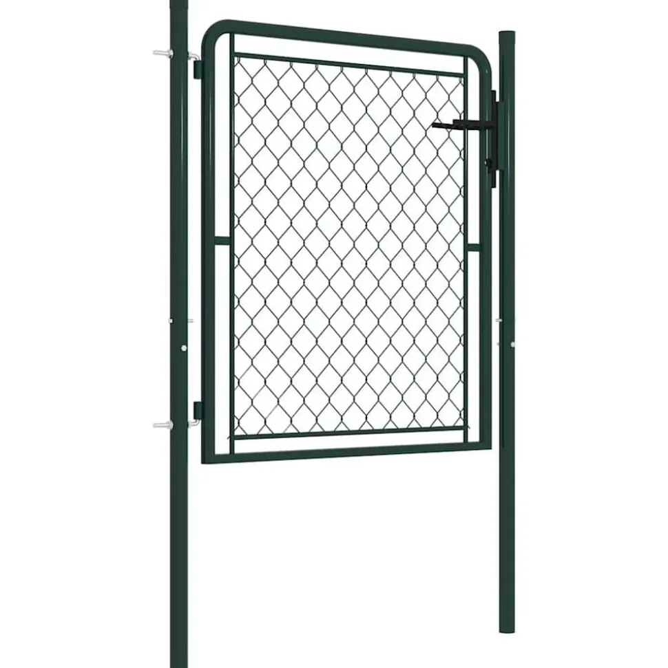 vidaXL Tuinpoort staal 100x75 cm groen