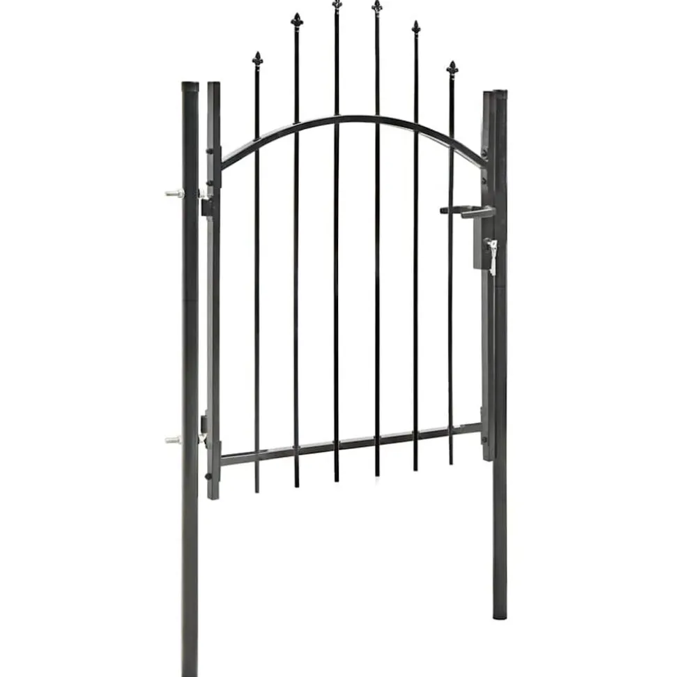 vidaXL Tuinpoort Woerden staal 1x1m zwart