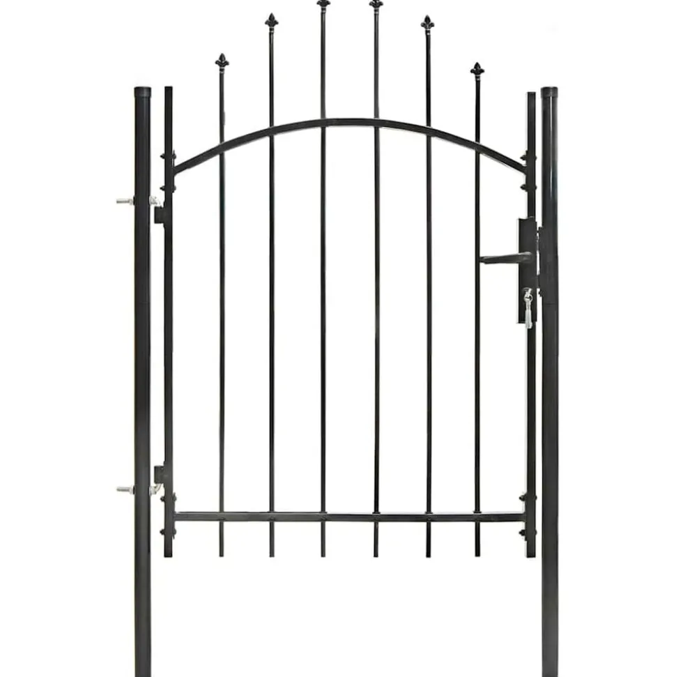 vidaXL Tuinpoort Woerden staal 1x1m zwart