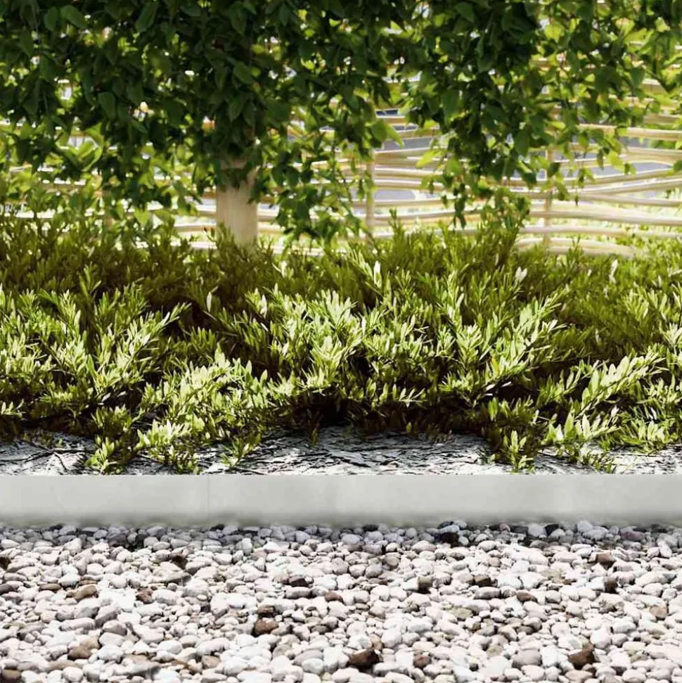 vidaXL Tuinrand 10 pcs Zilver 100 x 0.05 x 20 cm Roestvrij staal