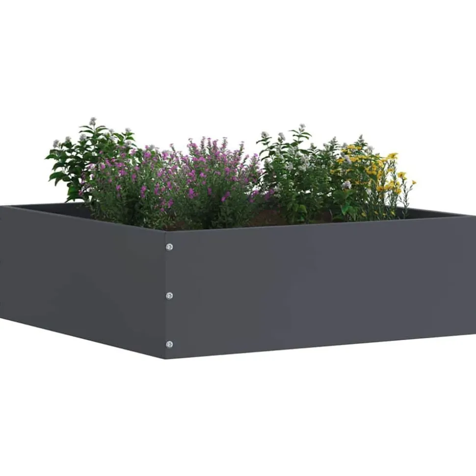vidaXL Tuinrand Antraciet 40 x 40 x 13 cm Staal