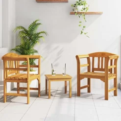 vidaXL Tuinrozelounge set 3 pcs Massief Acaciahout