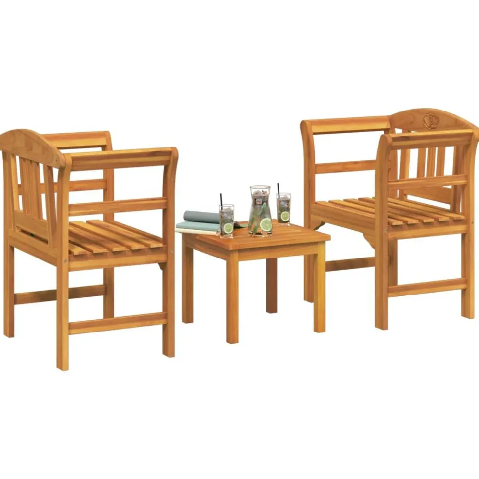vidaXL Tuinrozelounge set 3 pcs Massief Acaciahout