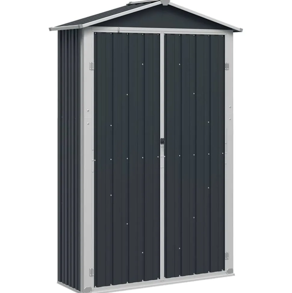 vidaXL Tuinschuur 116x45x175 cm gegalvaniseerd staal grijs