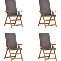 vidaXL Tuinstoel 4 pcs Bruin en Grijs 57 x 71.5 x 104 cm