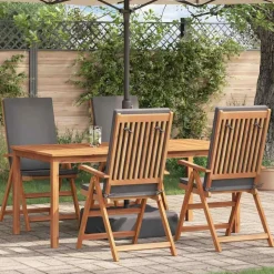 vidaXL Tuinstoel 4 pcs Bruin en Grijs 57 x 71.5 x 104 cm