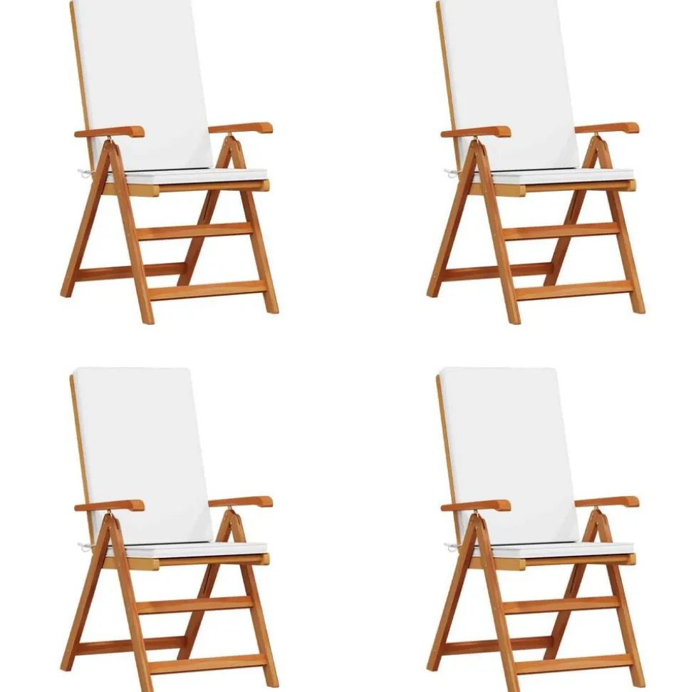 vidaXL Tuinstoel 4 pcs Bruin en wit 57 x 71.5 x 104 cm