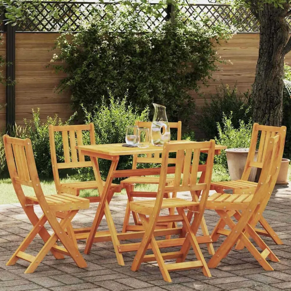 vidaXL Tuinstoel 6 pcs Olie naturel 40 x 42 x 85 cm Massief Acaciahout