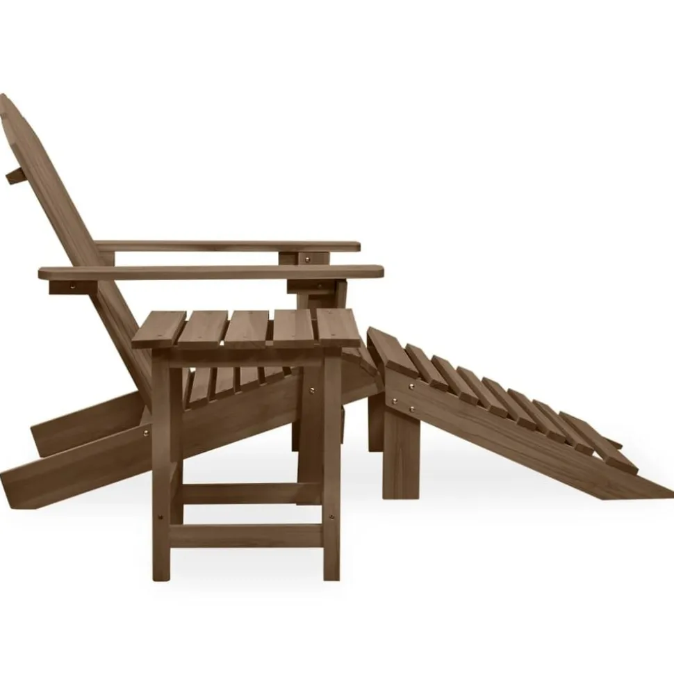 vidaXL Tuinstoel Adirondack voetenbank tafel massief vurenhout bruin