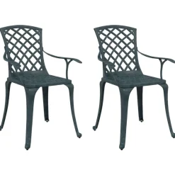 vidaXL Tuinstoelen 2 st gietaluminium groen
