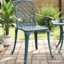 vidaXL Tuinstoelen 2 st gietaluminium groen