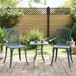 vidaXL Tuinstoelen 2 st gietaluminium groen
