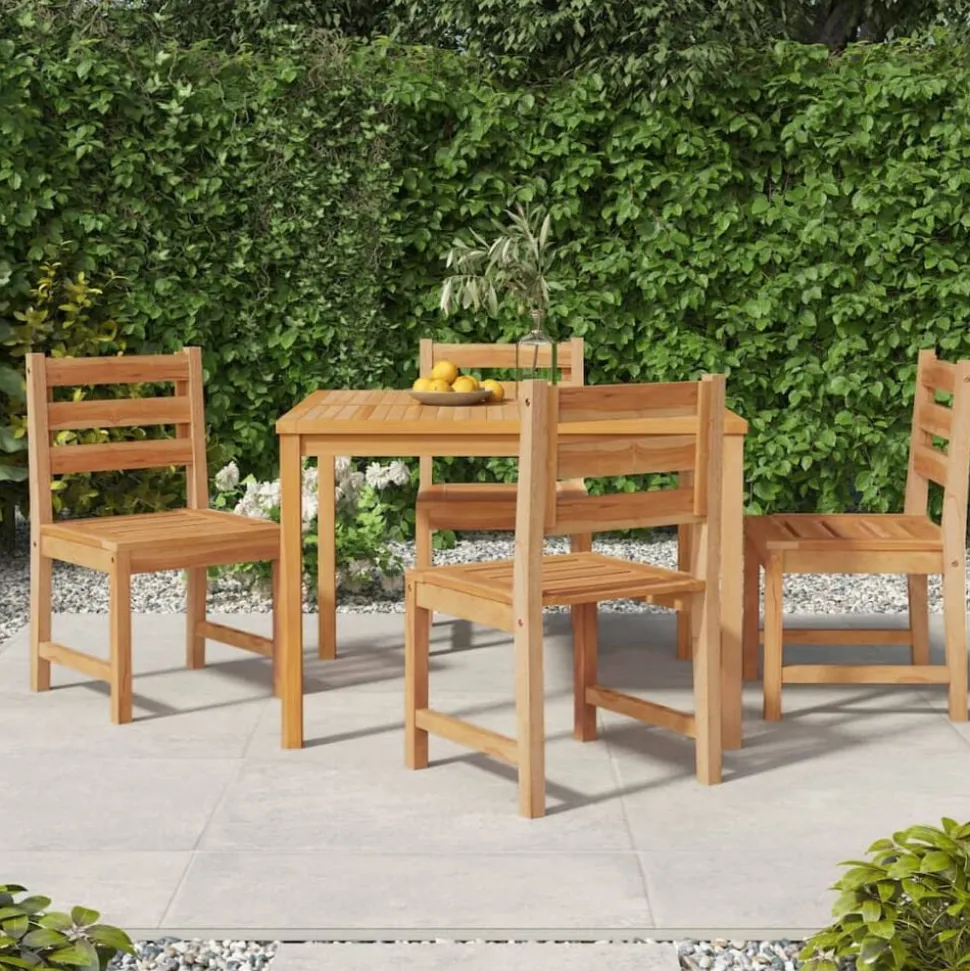 vidaXL Tuinstoelen 4 st massief teakhout
