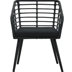vidaXL Tuinstoelen 2 st met kussens poly rattan zwart