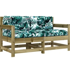 vidaXL Tuinstoelen 2 st met kussens geïmpregneerd grenenhout