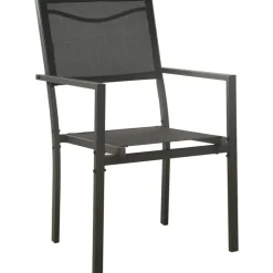 vidaXL Tuinstoelen 2 st textileen en staal zwart en antracietkleurig