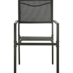 vidaXL Tuinstoelen 2 st textileen en staal zwart en antracietkleurig