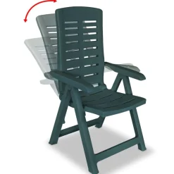 vidaXL Tuinstoelen 2 st verstelbaar kunststof groen