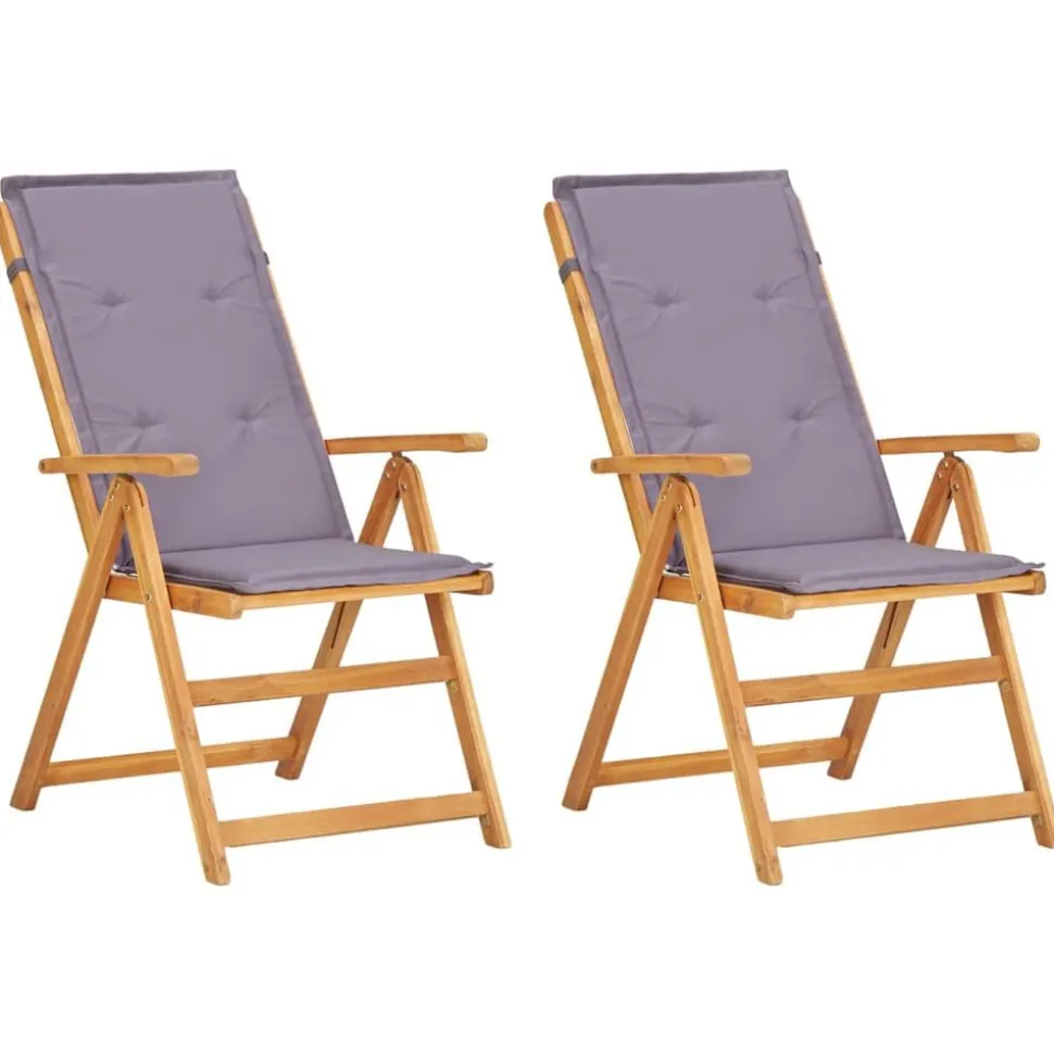 vidaXL Tuinstoelen 2 st verstelbaar massief acaciahout bruin