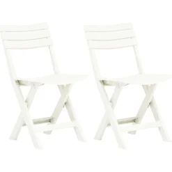 vidaXL Tuinstoelen inklapbaar 2 st kunststof wit