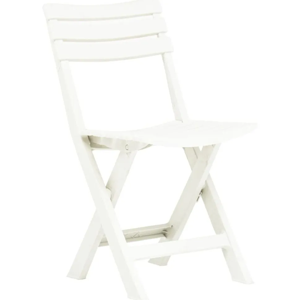vidaXL Tuinstoelen inklapbaar 2 st kunststof wit