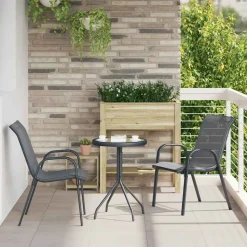 vidaXL Tuinstoelen stapelbaar 2 st textileen stof grijs