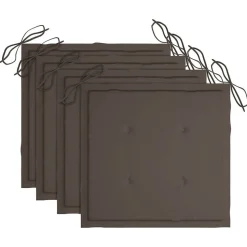 vidaXL Tuinstoelkussens 4 st 40x40x4 cm oxford stof taupe