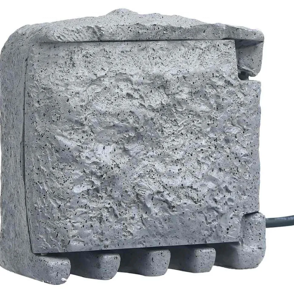 vidaXL Tuinstopcontact 4 ingangen waterbestendig polyresin grijs