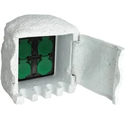 vidaXL Tuinstopcontact 4 ingangen waterproof resin wit