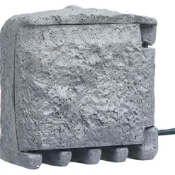 vidaXL Tuinstopcontact 2 ingangen met timer polyresin grijs