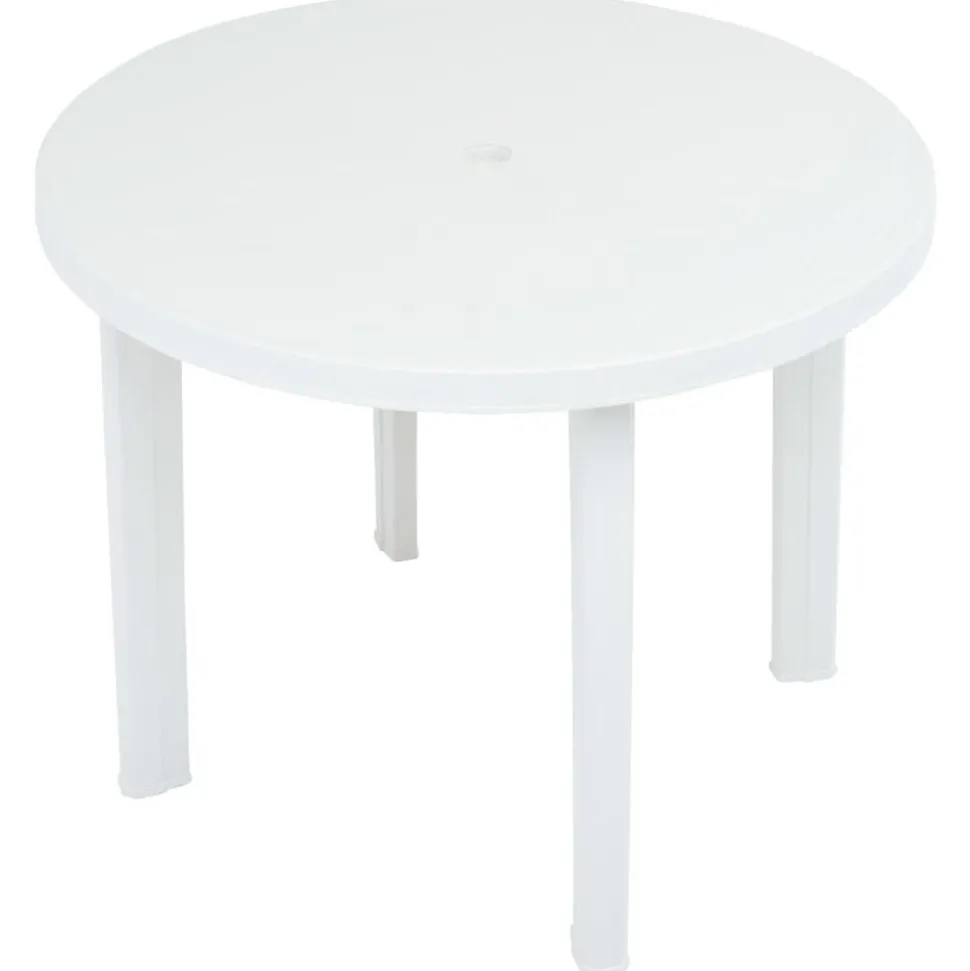 vidaXL Tuintafel 89 cm kunststof wit