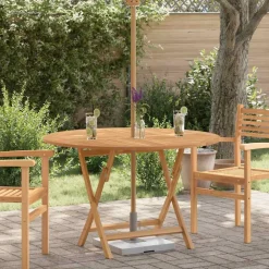 vidaXL Tuintafel inklapbaar Ø 110x75 cm massief teakhout