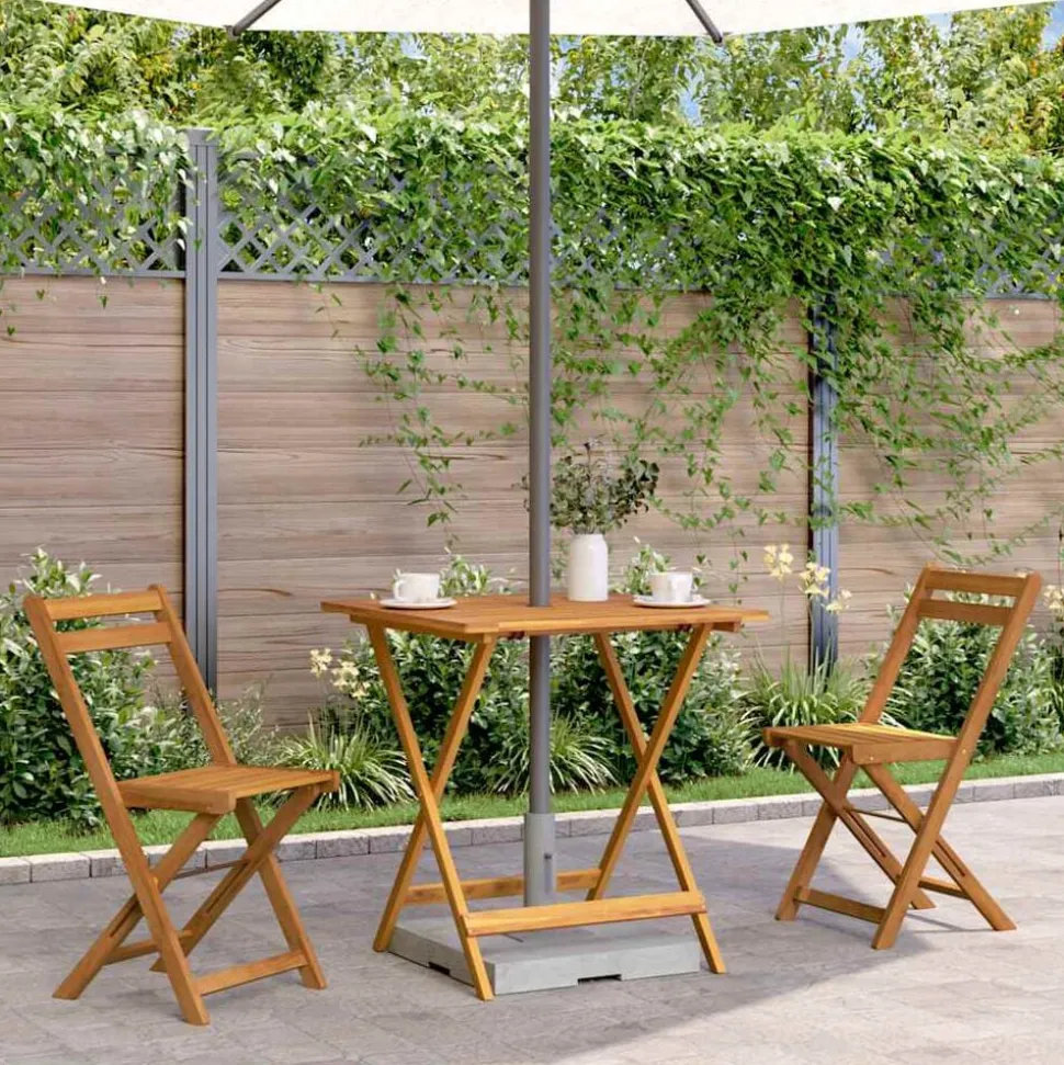 vidaXL Tuintafel inklapbaar 70x70x75 cm massief acaciahout