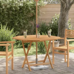 vidaXL Tuintafel inklapbaar 110x110x75 cm massief teakhout