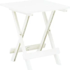 vidaXL Tuintafel inklapbaar 45x43x50 cm kunststof wit