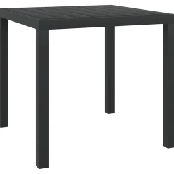 vidaXL Tuintafel 80x80x74 cm aluminium en HKC zwart