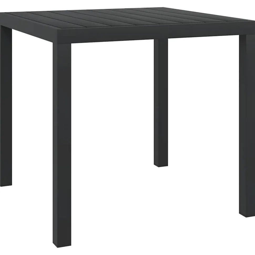 vidaXL Tuintafel 80x80x74 cm aluminium en HKC zwart