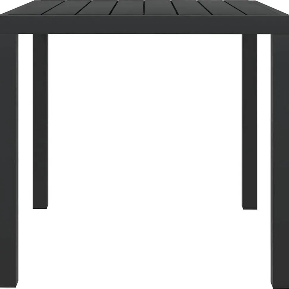 vidaXL Tuintafel 80x80x74 cm aluminium en HKC zwart