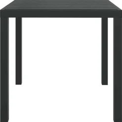 vidaXL Tuintafel 80x80x74 cm aluminium en HKC zwart