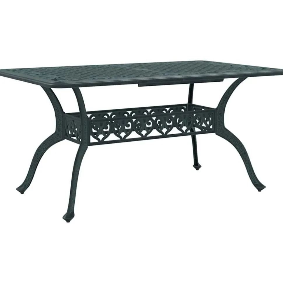 vidaXL Tuintafel 150x90x72 cm gietaluminium groen