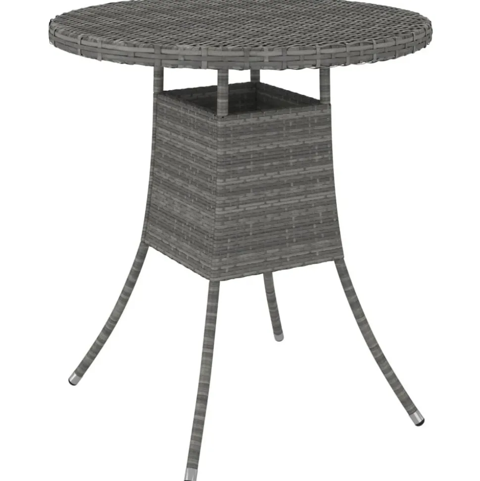 vidaXL Tuintafel 70x70x73 cm poly rattan grijs