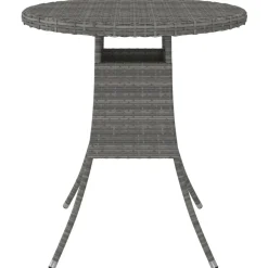 vidaXL Tuintafel 70x70x73 cm poly rattan grijs