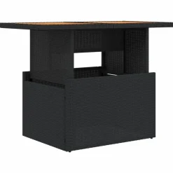 vidaXL Tuintafel 100x55x73 cm poly rattan en acaciahout zwart