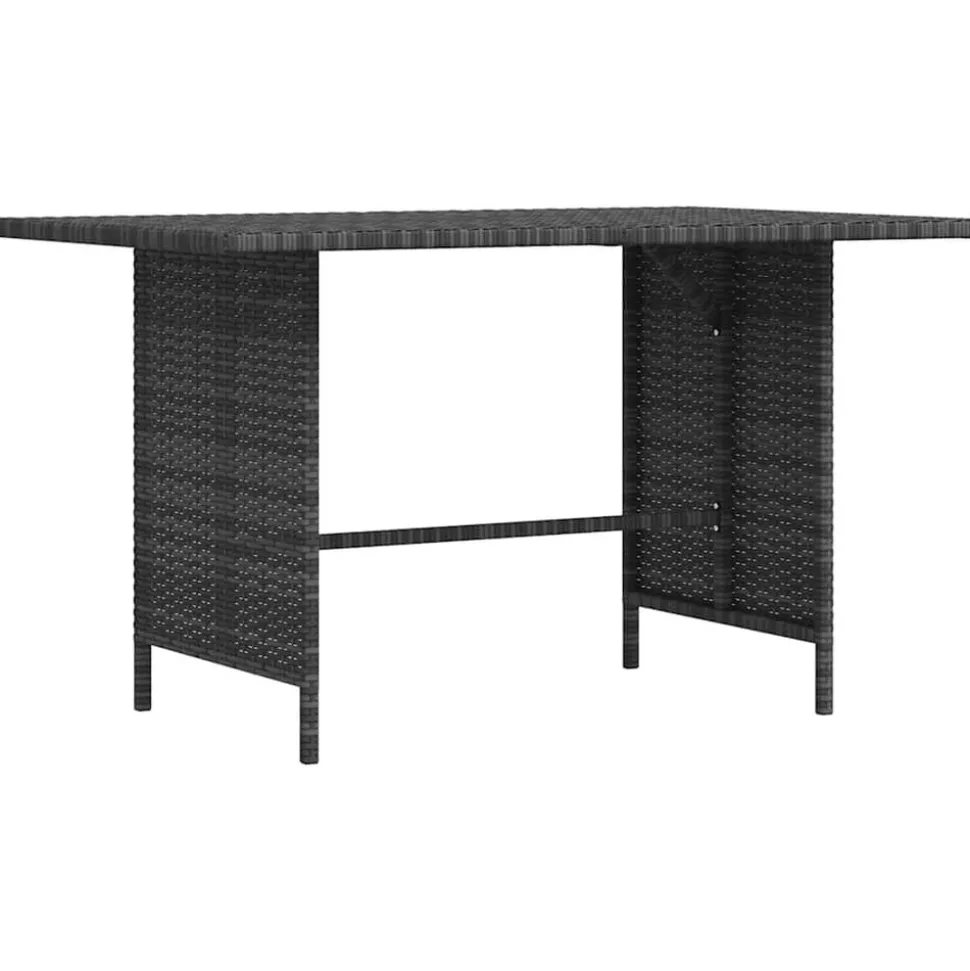 vidaXL Tuintafel 110x70x65 cm poly rattan grijs